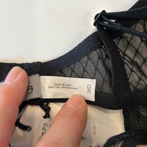 NWT Else black silk balcony chemise slip - Picture 10 of 10